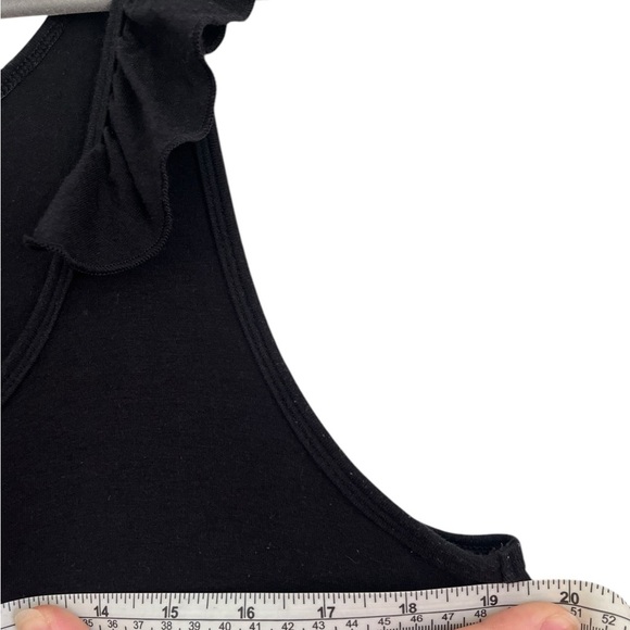 Smash + Tess Black ruffle Sleeveless stretchy Jumpsuit size small bamboo cotton - Picture 5 of 12